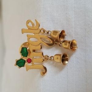New Gold JINGLE Christmas Pin